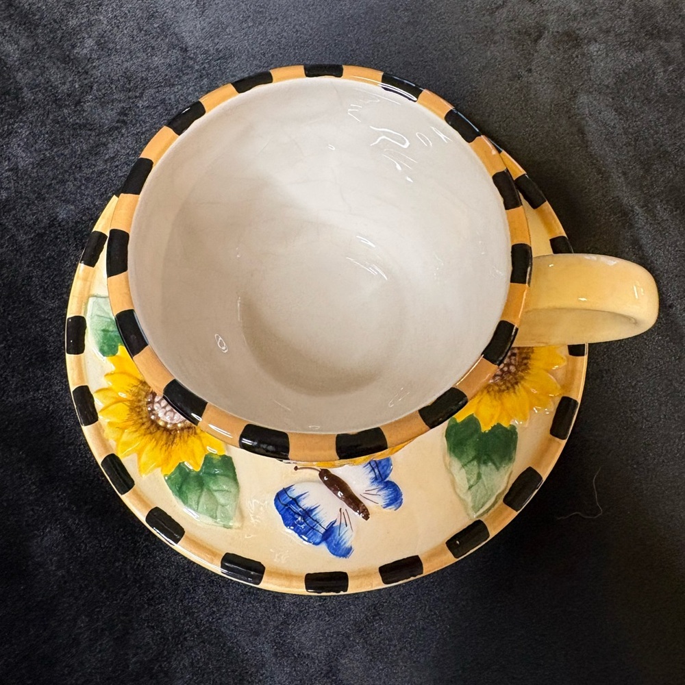 Collectible Ceramic Teacup and Saucer Set “Rejoice In The Lord” - Picture 3 of 9